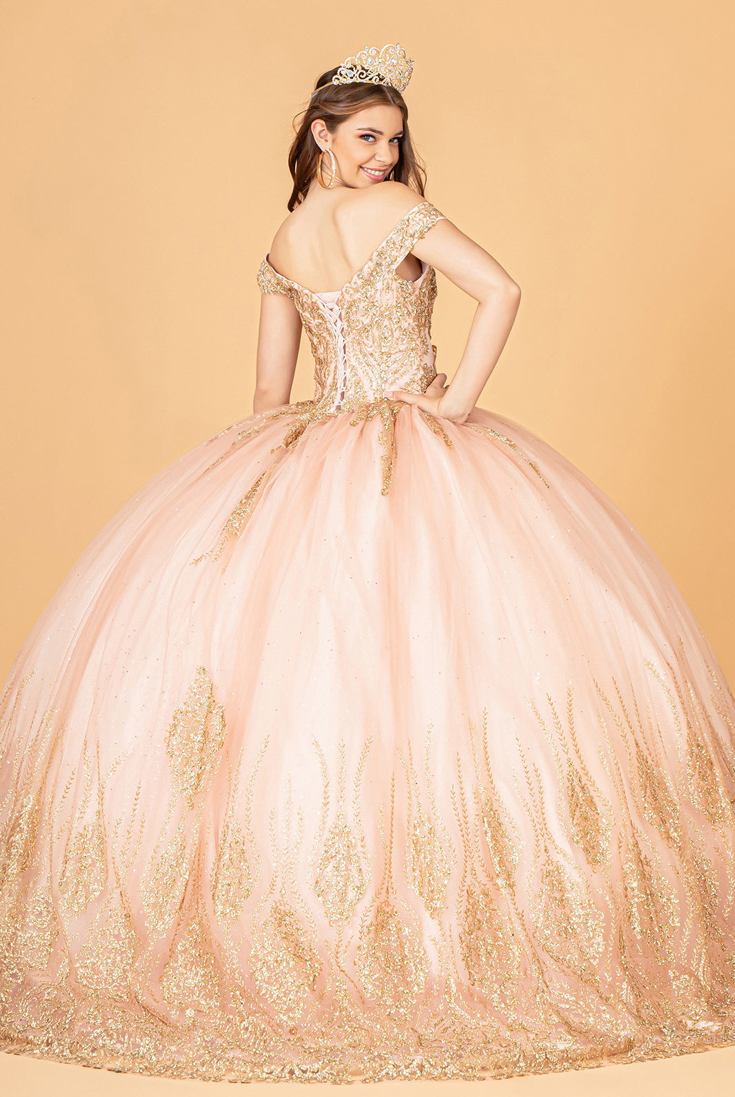 Glitter Mesh Quinceanera Dress Sequin and Beads GLGL3079-QUINCEANERA-smcfashion.com