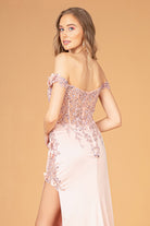 Straight Across Neckline Mermaid Long Dress Sheer Bodice GLGL3082-PROM-smcfashion.com