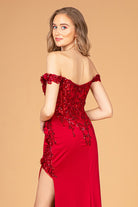 Straight Across Neckline Mermaid Long Dress Sheer Bodice GLGL3082-PROM-smcfashion.com