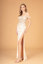 Straight Across Neckline Mermaid Long Dress Sheer Bodice GLGL3082-PROM-smcfashion.com