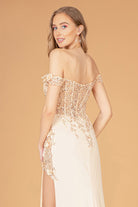Straight Across Neckline Mermaid Long Dress Sheer Bodice GLGL3082-PROM-smcfashion.com