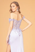 Straight Across Neckline Mermaid Long Dress Sheer Bodice GLGL3082-PROM-smcfashion.com