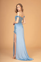 Straight Across Neckline Mermaid Long Dress Sheer Bodice GLGL3082-PROM-smcfashion.com