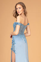 Straight Across Neckline Mermaid Long Dress Sheer Bodice GLGL3082-PROM-smcfashion.com