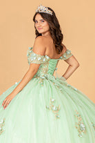 3D Flower Applique Sweetheart Neckline Mesh Quinceanera Ball Gown GLGL3102-QUINCEANERA-smcfashion.com