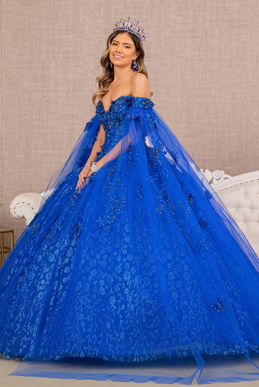 Embroidery Glitter Quinceanera Gown Long Mesh Layer GLGL3111-QUINCEANERA-smcfashion.com