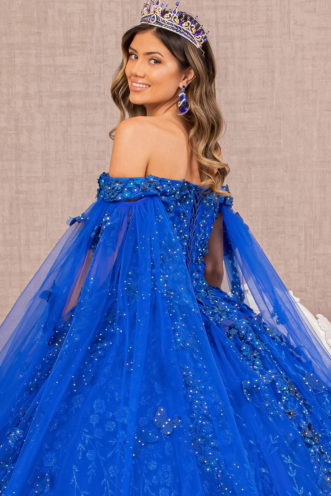 Embroidery Glitter Quinceanera Gown Long Mesh Layer GLGL3111-QUINCEANERA-smcfashion.com