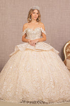 Jewel 3D Butterfly Applique Off Shoulder Mesh Quinceanera Gown GLGL3112-QUINCEANERA-smcfashion.com