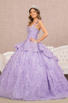Jewel 3D Butterfly Applique Off Shoulder Mesh Quinceanera Gown GLGL3112-QUINCEANERA-smcfashion.com