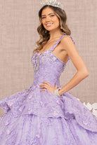 Jewel 3D Butterfly Applique Off Shoulder Mesh Quinceanera Gown GLGL3112-QUINCEANERA-smcfashion.com