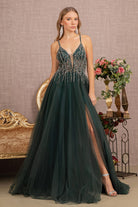 Jewel Bead Illusion Sweetheart Sheer Bodice Mesh A-line Dress GLGL3137-Prom Dress-smcfashion.com