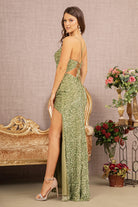 Sequin Illusion Sweetheart Lace-up Back Velvet Mermaid Dress GLGL3147-Prom Dress-smcfashion.com