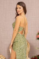 Sequin Illusion Sweetheart Lace-up Back Velvet Mermaid Dress GLGL3147-Prom Dress-smcfashion.com