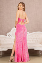 Sequin Illusion Sweetheart Lace-up Back Velvet Mermaid Dress GLGL3147-Prom Dress-smcfashion.com