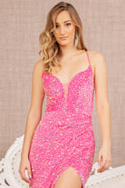 Sequin Illusion Sweetheart Lace-up Back Velvet Mermaid Dress GLGL3147-Prom Dress-smcfashion.com