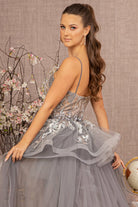 Embroidery Jewel Mermaid Dress Detachable Waist Long Mesh Layer GLGL3158-PROM-smcfashion.com