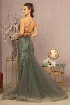 Asymmetric Glitter Mesh Mermaid Dress Mesh Layered Tail GLGL3161-PROM-smcfashion.com