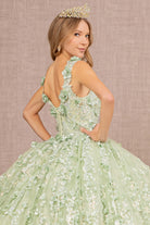 Jewel Embroidery 3D Flower Mesh Ball Gown Corset Back GLGL3173-QUINCEANERA-smcfashion.com