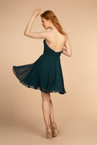 Ruched Strapless Sweetheart Chiffon Short Dress GLGS1637-HOMECOMING-smcfashion.com