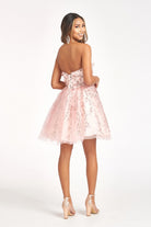 3D Floral Applique Embellished Glitter Mesh Sweetheart Short Dress GLGS1995-HOMECOMING-smcfashion.com