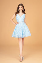 Mock Two-Piece Babydoll Short Dress 3D Flower Appliques GLGS3091-HOMECOMING-smcfashion.com