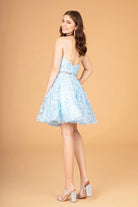 Mock Two-Piece Babydoll Short Dress 3D Flower Appliques GLGS3091-HOMECOMING-smcfashion.com