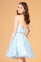 Mock Two-Piece Babydoll Short Dress 3D Flower Appliques GLGS3091-HOMECOMING-smcfashion.com