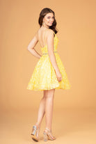 Mock Two-Piece Babydoll Short Dress 3D Flower Appliques GLGS3091-HOMECOMING-smcfashion.com