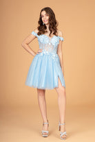 Illusion Sweetheart Mesh Babydoll Short Dress Sheer Bodice GLGS3096-Homecoming Dress-smcfashion.com