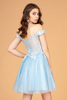 Illusion Sweetheart Mesh Babydoll Short Dress Sheer Bodice GLGS3096-Homecoming Dress-smcfashion.com