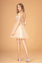 Illusion Sweetheart Mesh Babydoll Short Dress Sheer Bodice GLGS3096-Homecoming Dress-smcfashion.com