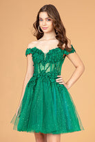 Illusion Sweetheart Mesh Babydoll Short Dress Sheer Bodice GLGS3096-Homecoming Dress-smcfashion.com
