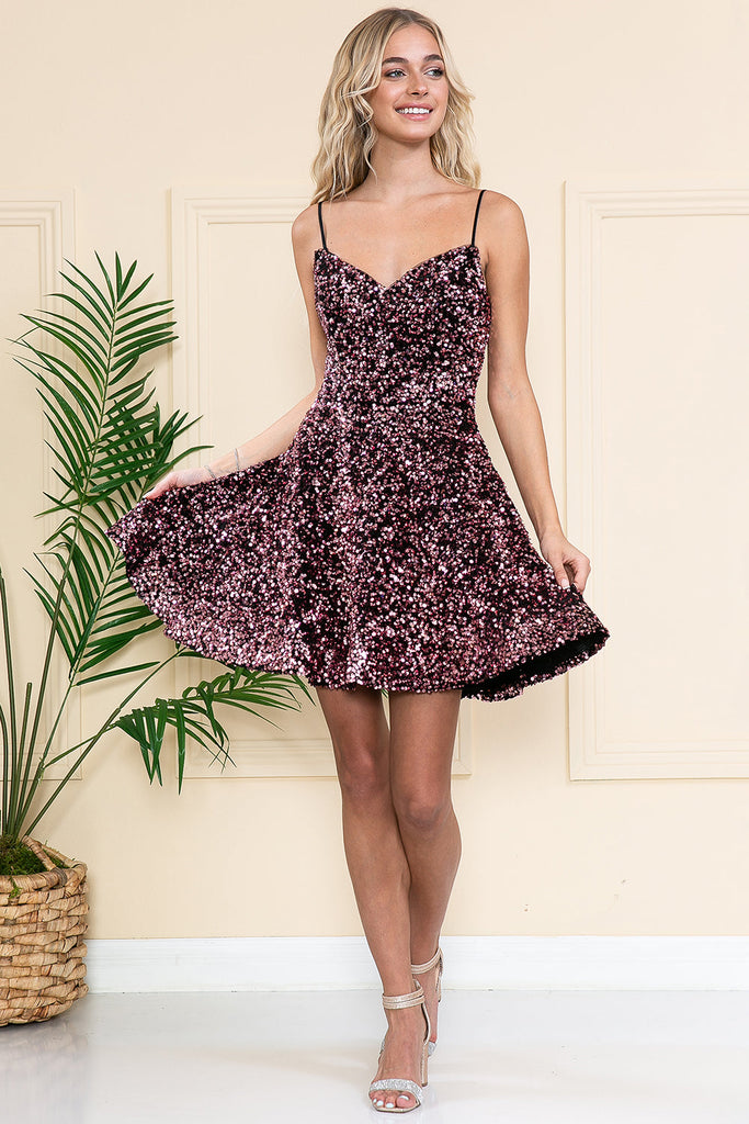 Embroidered Sequins Sweetheart Short Cocktail Dress AC395S Sale
