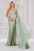 Strap One Shoulder 3D Floral Applique Mermaid Long Evening & Prom Dress AC388