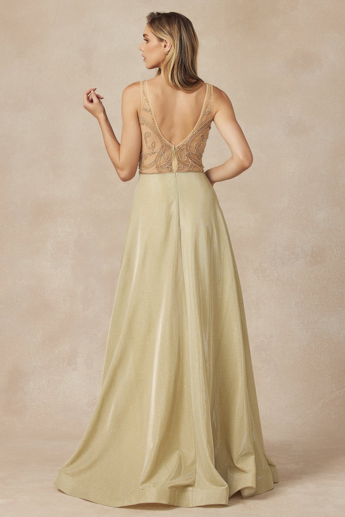 Sleeveless A-line Mother Of The Bride Beaded Gown w/... –