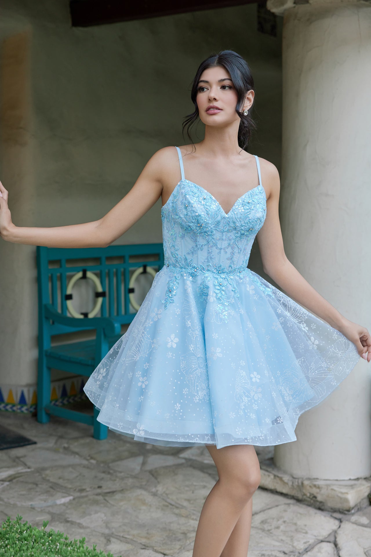 Short Beaded Embellished A-Line Homecoming Cocktail... –