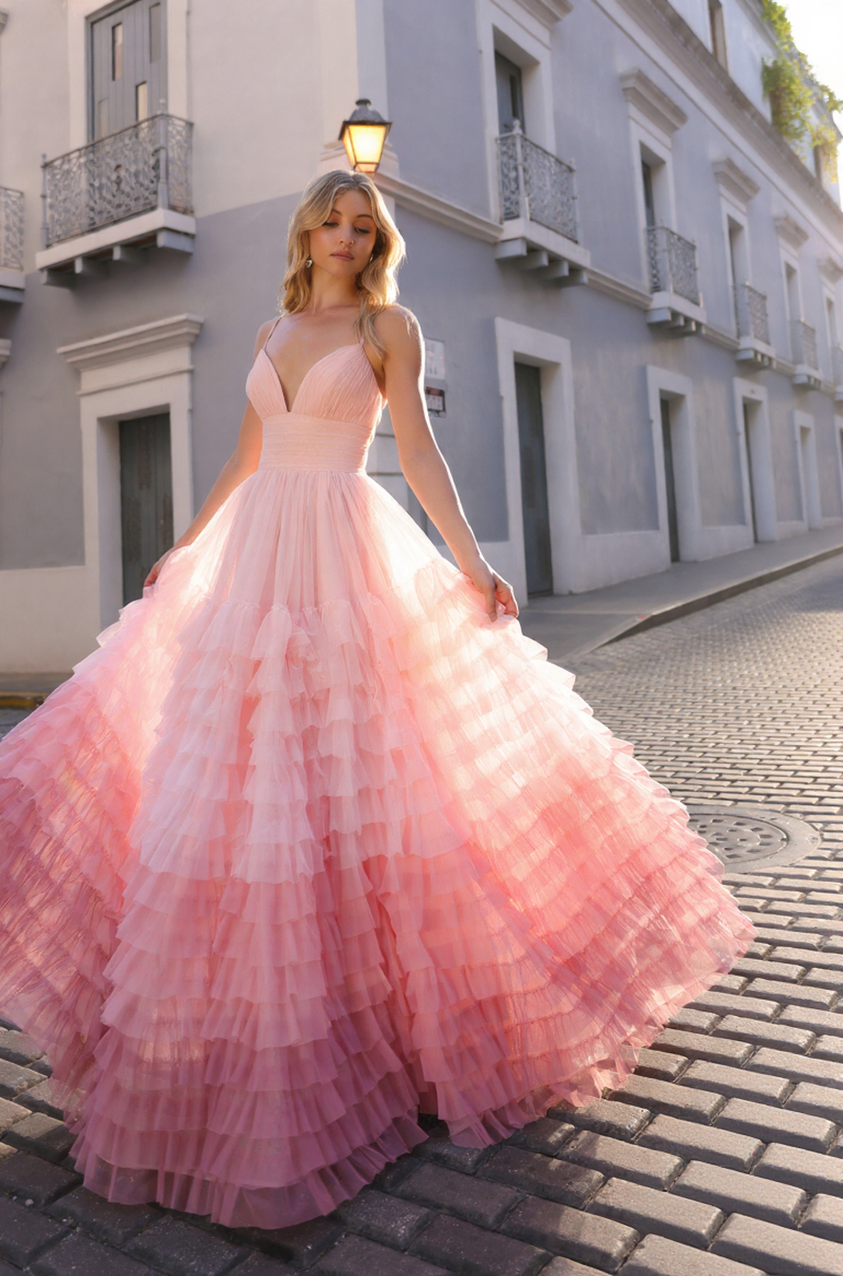 Sleeveless A-Line Graduation Dress w/ Ruffled Ombre Skirt & Pleated Wa smcfashion.com Sleeveless A-Line Graduation Dress w/ Ruffled Ombre Skirt & Pleated Wa smcfashion.com