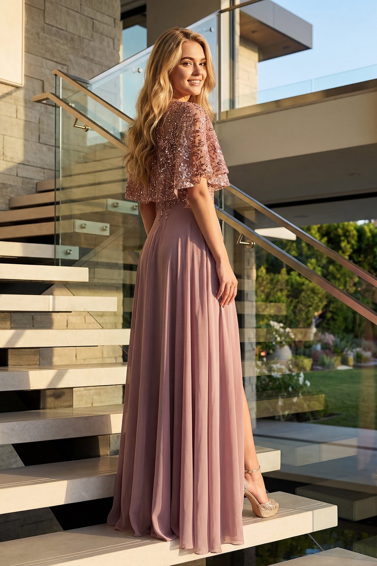 Beaded Two Piece Gown with Draped Ruched Skirt Mother of Bride JTJTM21 smcfashion.com Beaded Two Piece Gown with Draped Ruched Skirt Mother of Bride JTJTM21 smcfashion.com