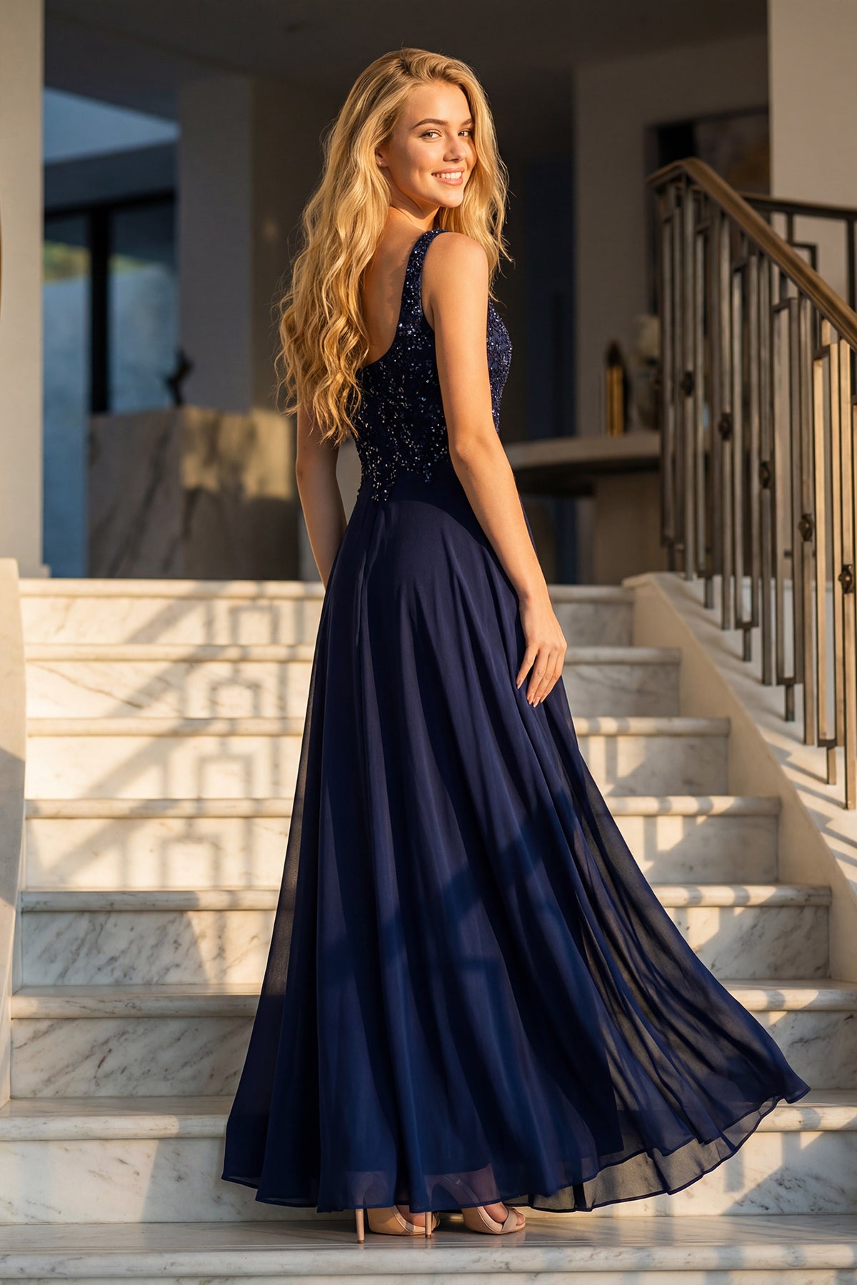 Beaded Two Piece Gown with Draped Ruched Skirt Mother of... –