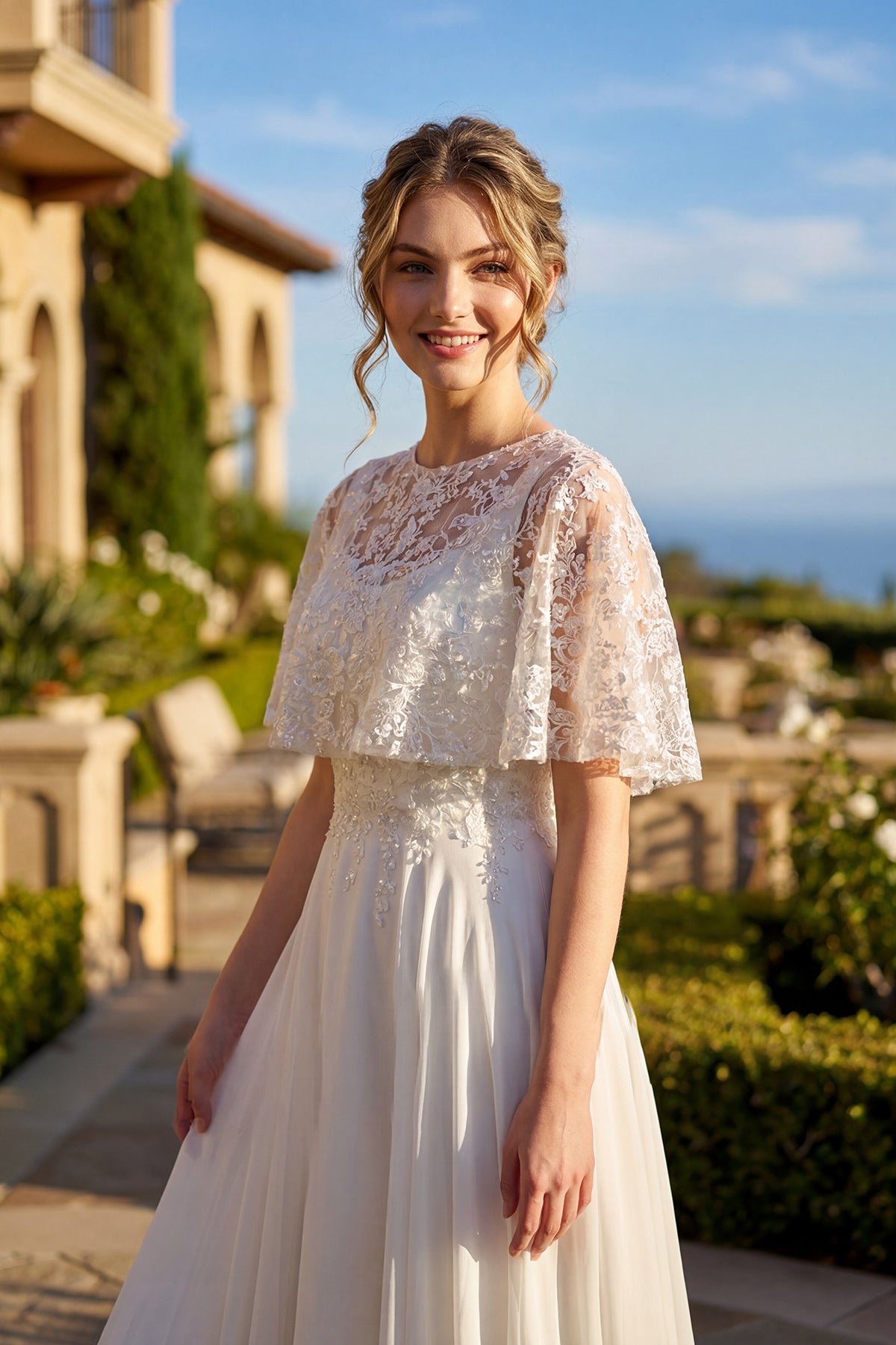 ruched skirt wedding dress Blush Organza Ruched Cascading Ruffled Wedding Dress