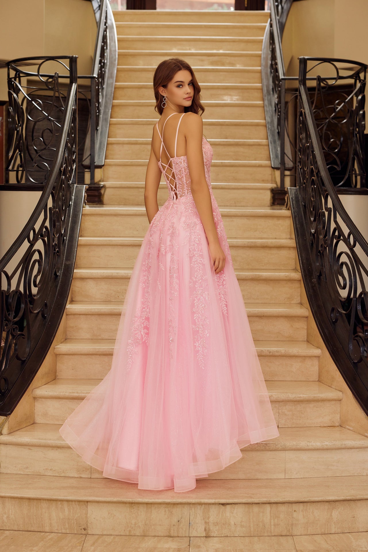 Luminous Striking Elegant Shimmering V-neck Prom Dress w/ Romantic Flo smcfashion.com Luminous Striking Elegant Shimmering V-neck Prom Dress w/ Romantic Flo smcfashion.com