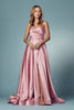 Strapless Satin High Slit Long Prom Dress NXR1036 Sale