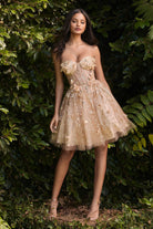 Sleeveless A-line Embroidered Fitted Appliqué Bodice Short Homecoming Dress CD9243 Sale-Homecoming Dress-smcfashion.com