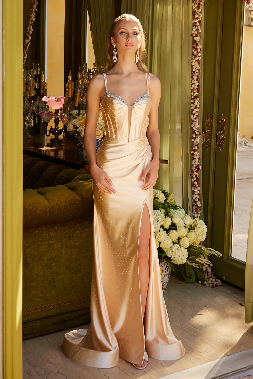 Elegant Beaded Embellished A-Line Long Formal Prom... smcfashion.com Elegant Beaded Embellished A-Line Long Formal Prom... smcfashion.com