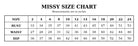 Amelia Missy size chart