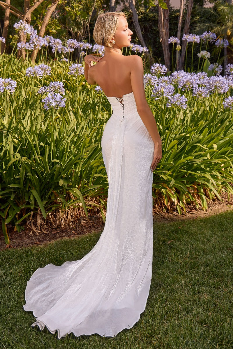 shop elegant white formal dresses White Evening Gown Elegant Dress Long Sleeve Wedding Dresses fg3507