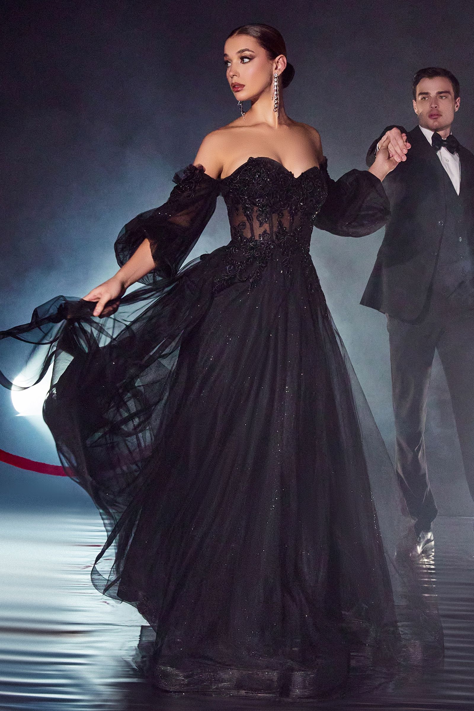 V-Neck Formal Dress With Elegant Beading Embellishment | 11023
