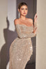 Sequin Off The shoulder long sleeve Bodice Glitter Luxury Gala Evening Prom & Bridesmaid Gown Formal Sequin Sexy Dresses CDCH135 Sale