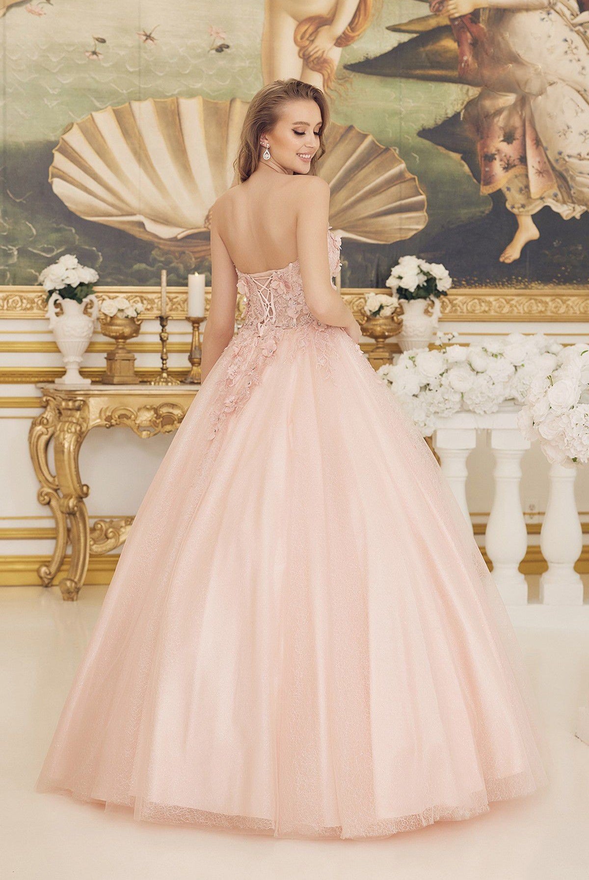 3D Floral Strapless Sweetheart Bodice Long Quinceanera Dress NXCU1192-Quiinceanera Dress-smcfashion.com
