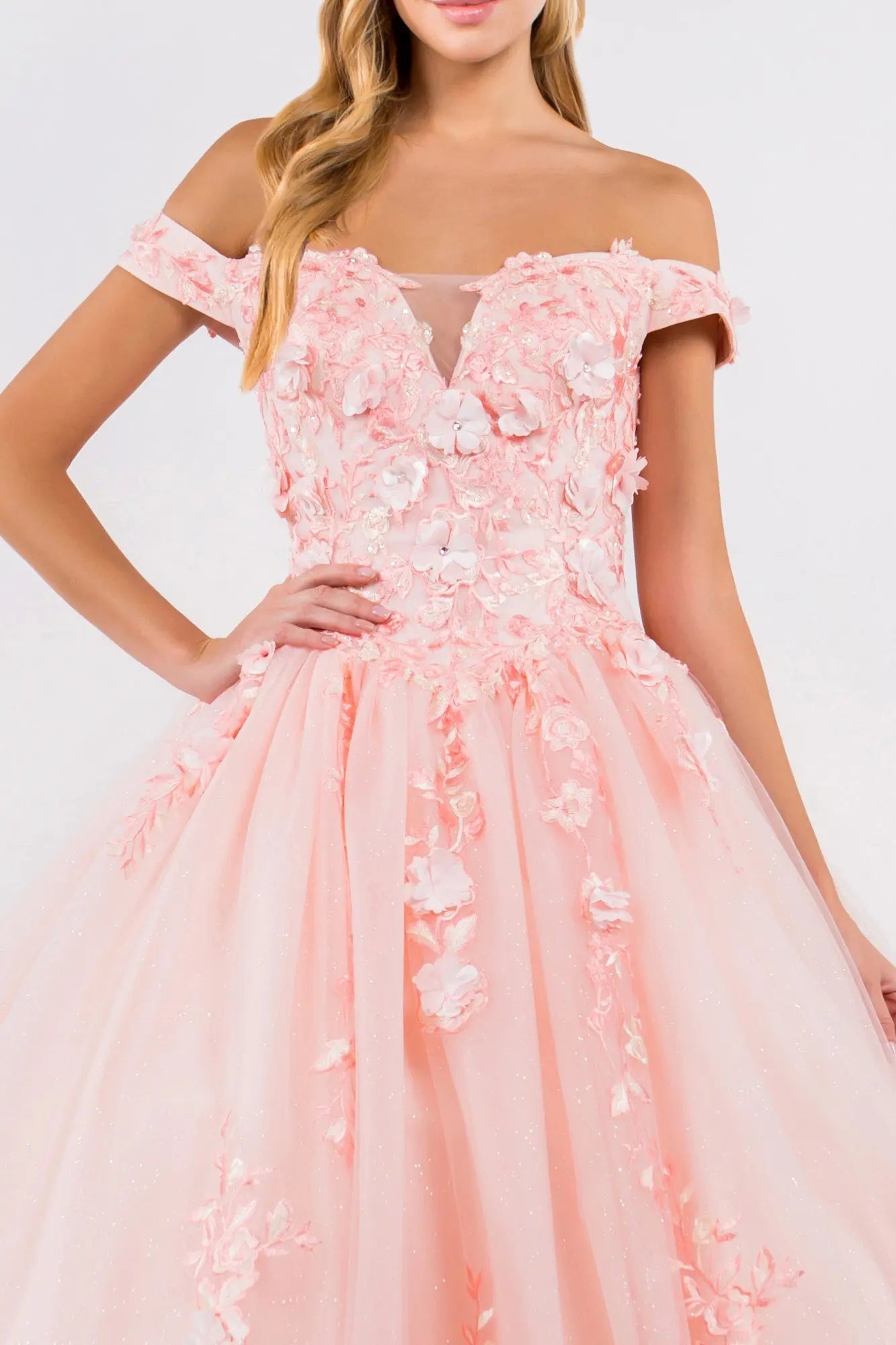 Product/embroidery embellished glitter mesh cut away shoulder quinceanera dress GLGL1958 smcfashion.com Product/embroidery embellished glitter mesh cut away shoulder quinceanera dress GLGL1958 smcfashion.com
